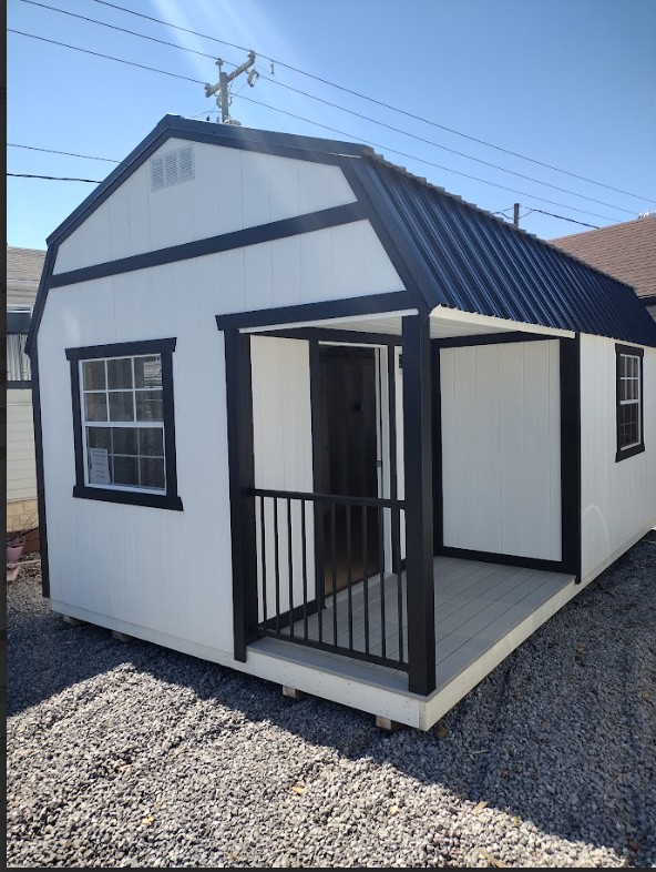 Image of 12 x 20 Lofted Barn Side Porch (Low Wall)