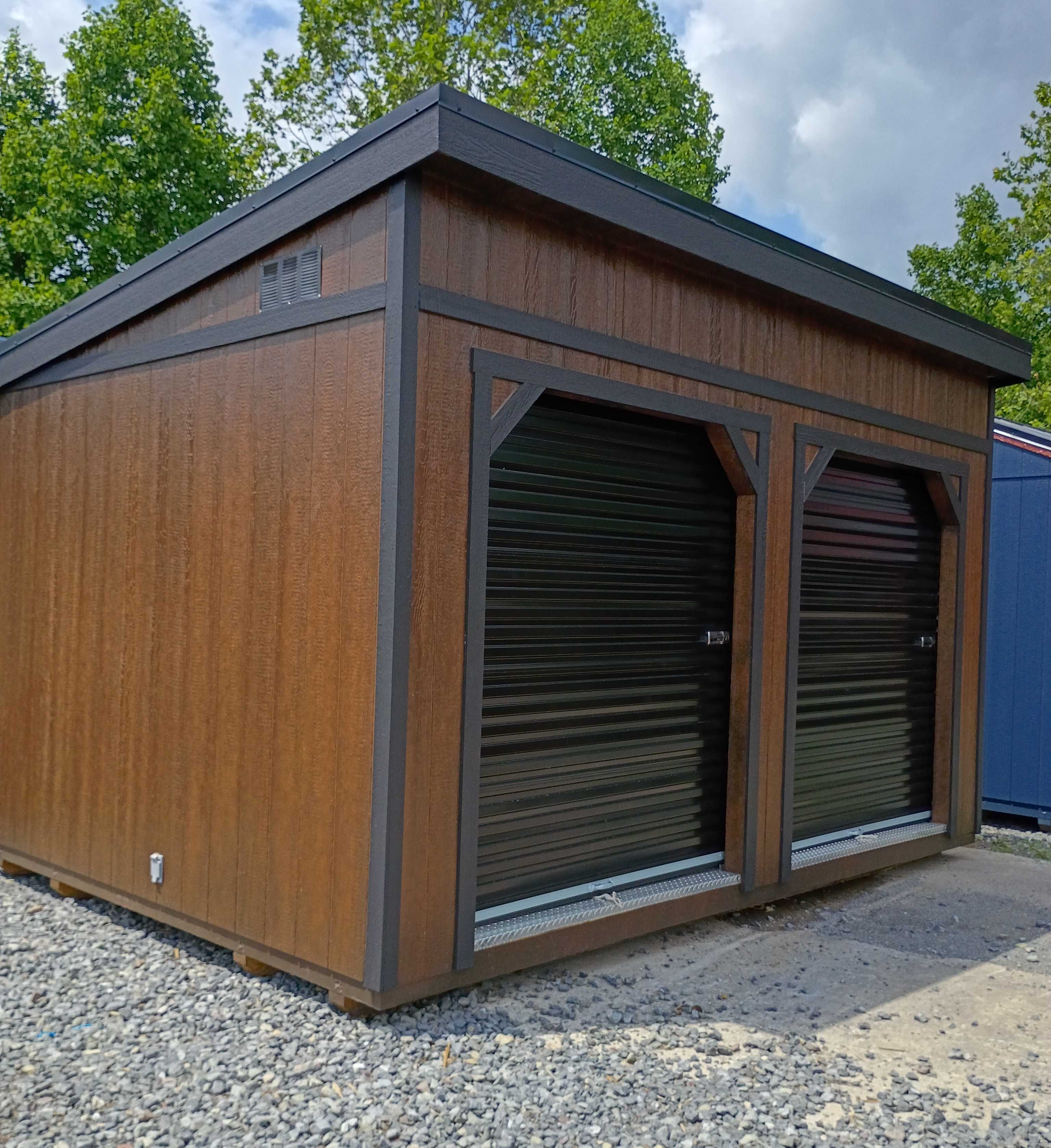Image of 12 x 16 Single Slope Modern Shed Garage (High Wall)