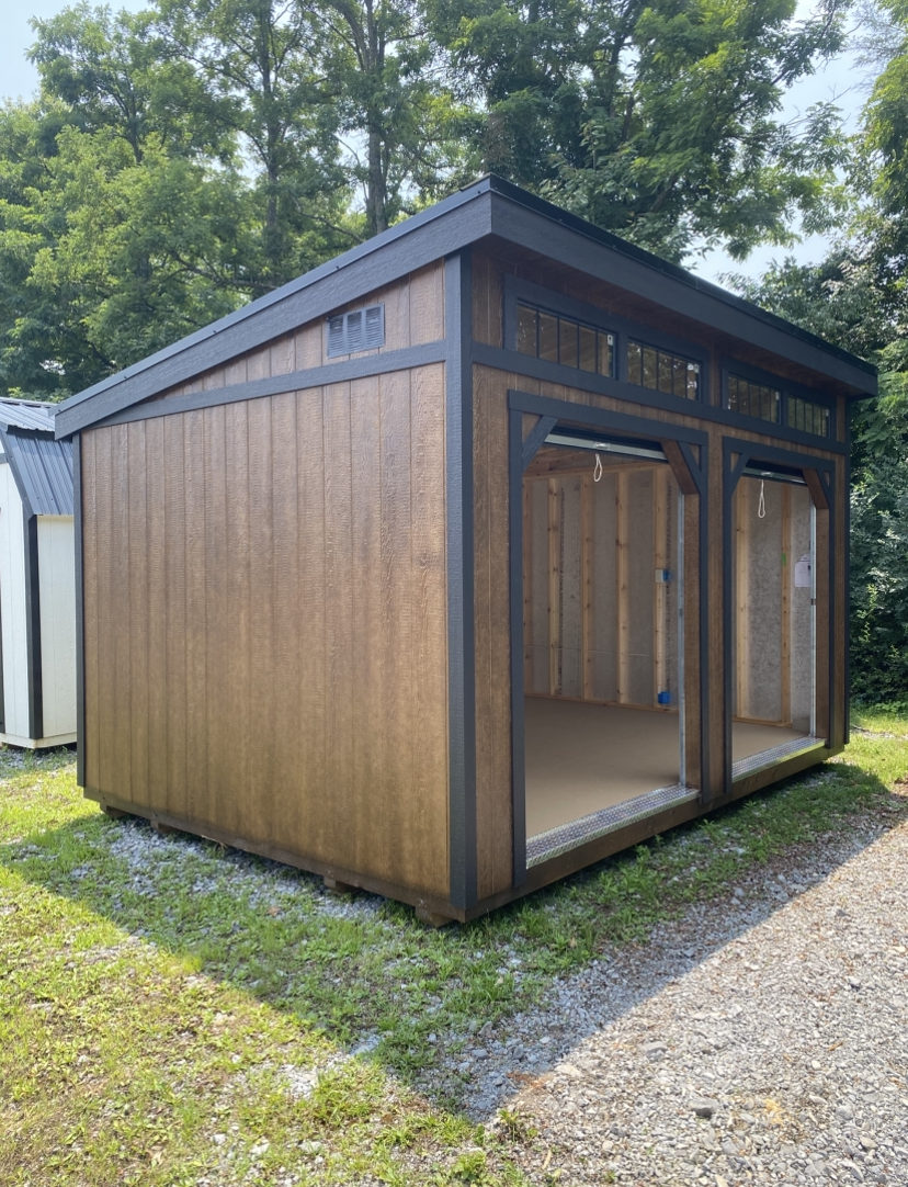 Image of 12 x 16 Single Slope Modern Shed Garage (High Wall)