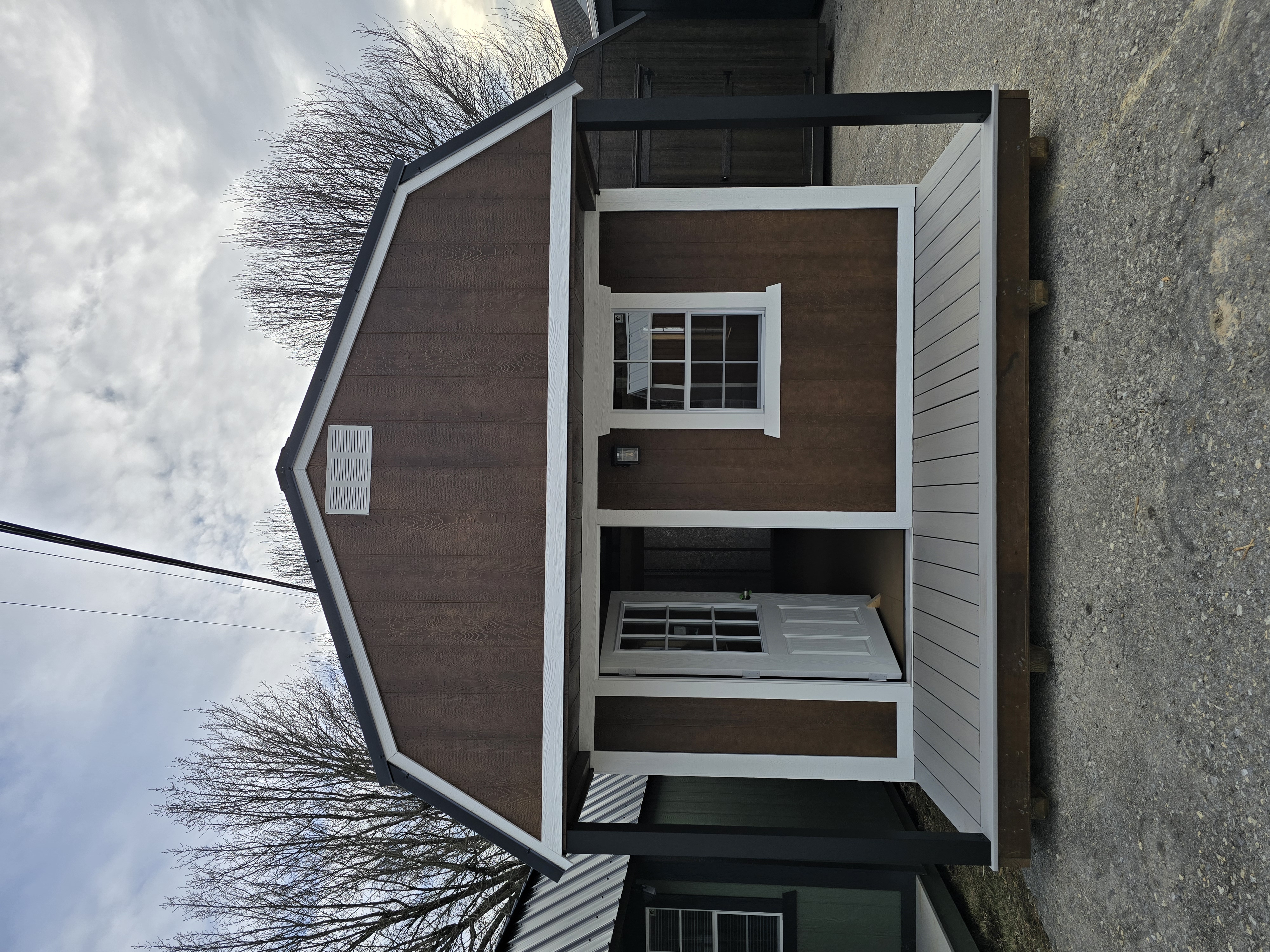 Image of 12 x 28 Lofted Barn End Porch (Low Wall)