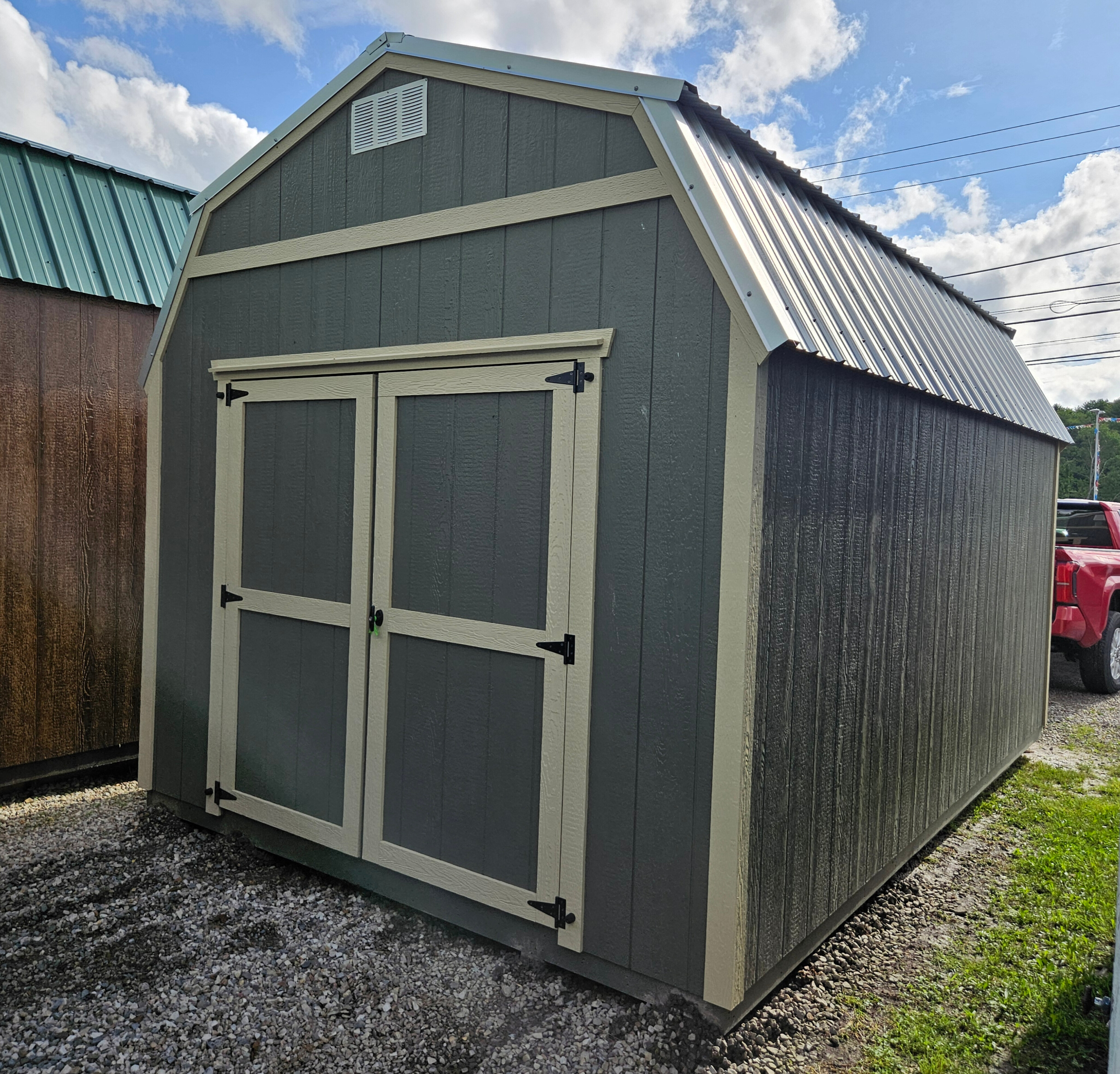 Thumbnail 2 for 10 x 16 Lofted Barn Side Porch (Low Wall)