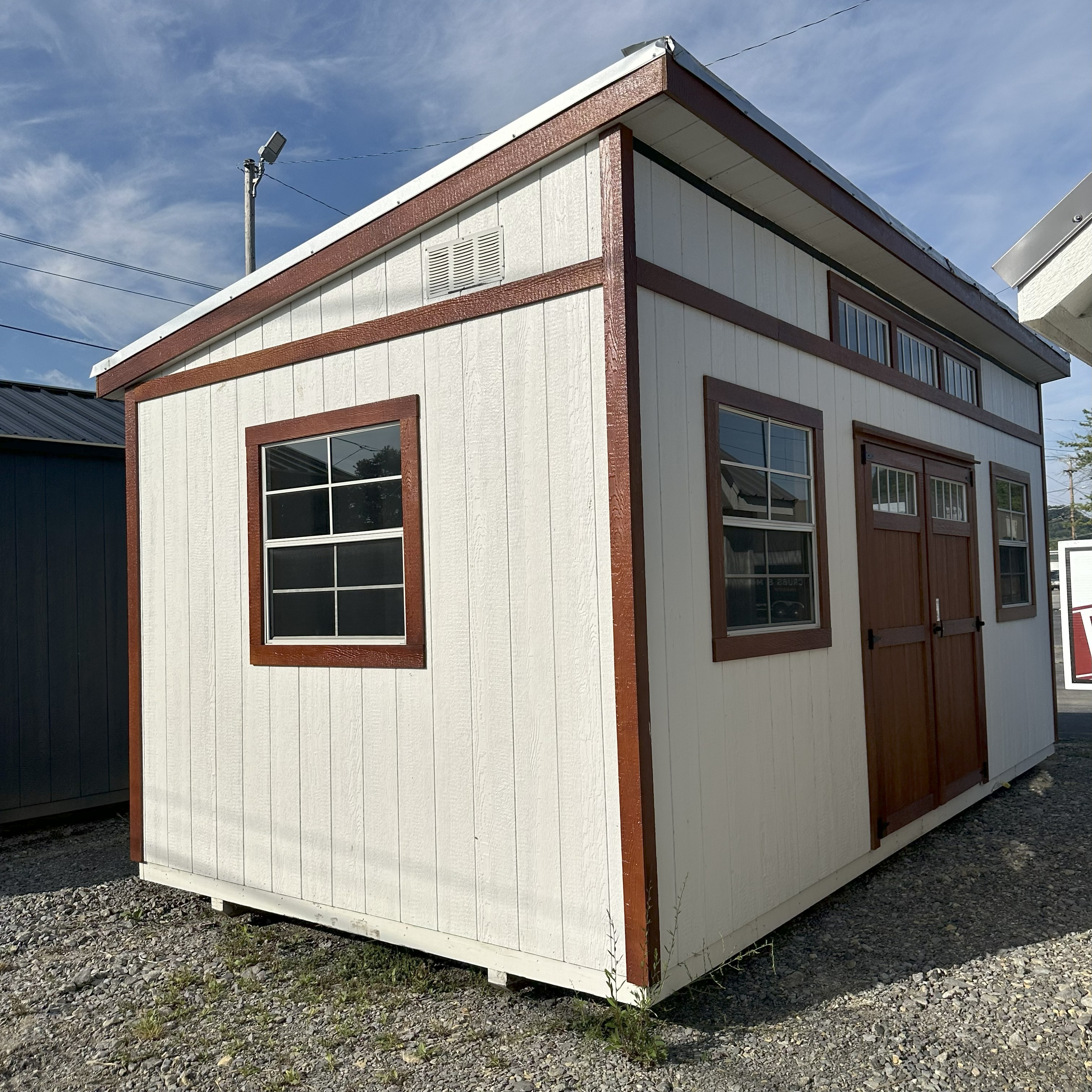 10 x 20 Single Slope Modern Shed (High Wall)