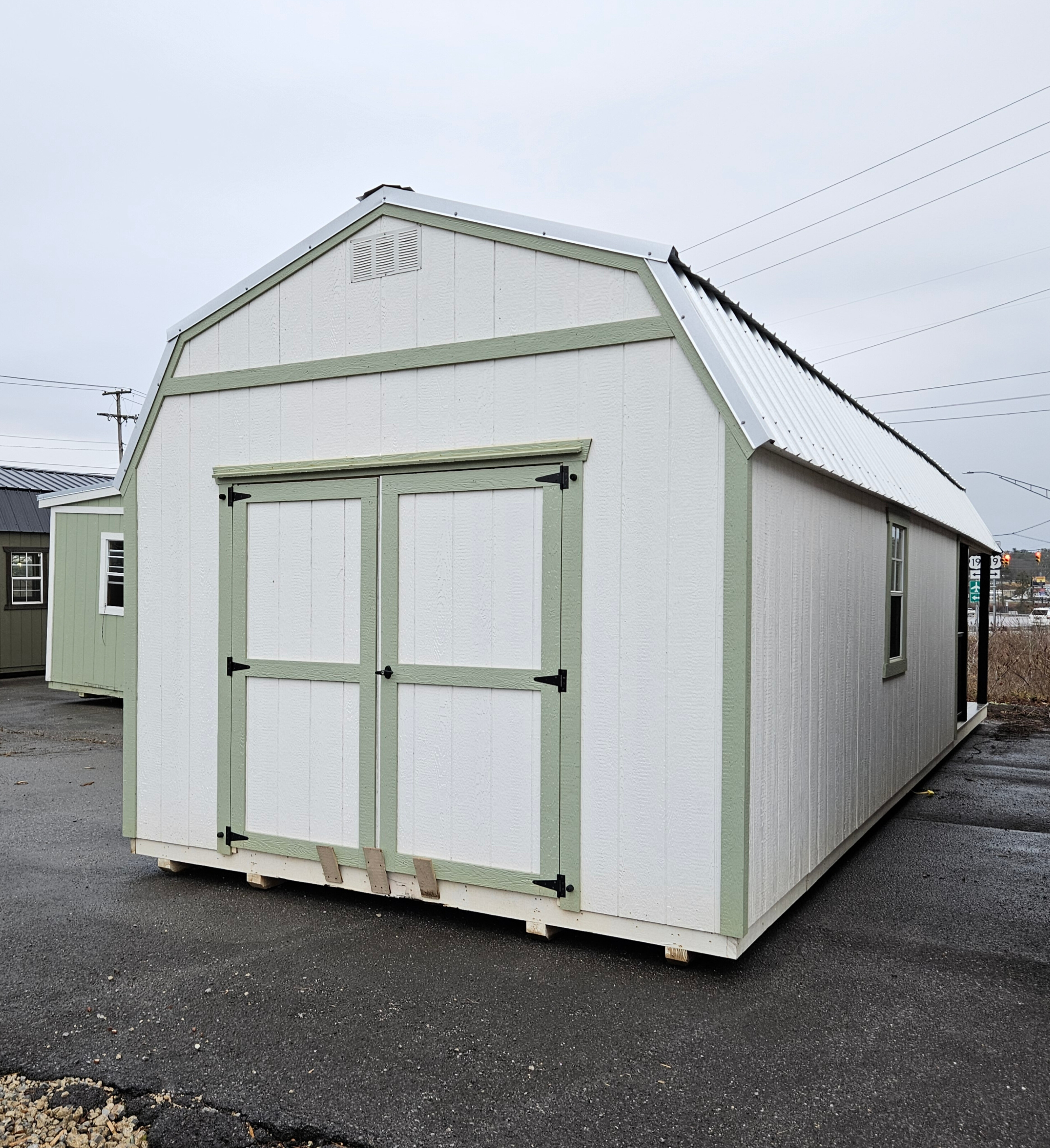 Image of 12 x 36 Lofted Barn Wrap Around Porch (Low Wall)