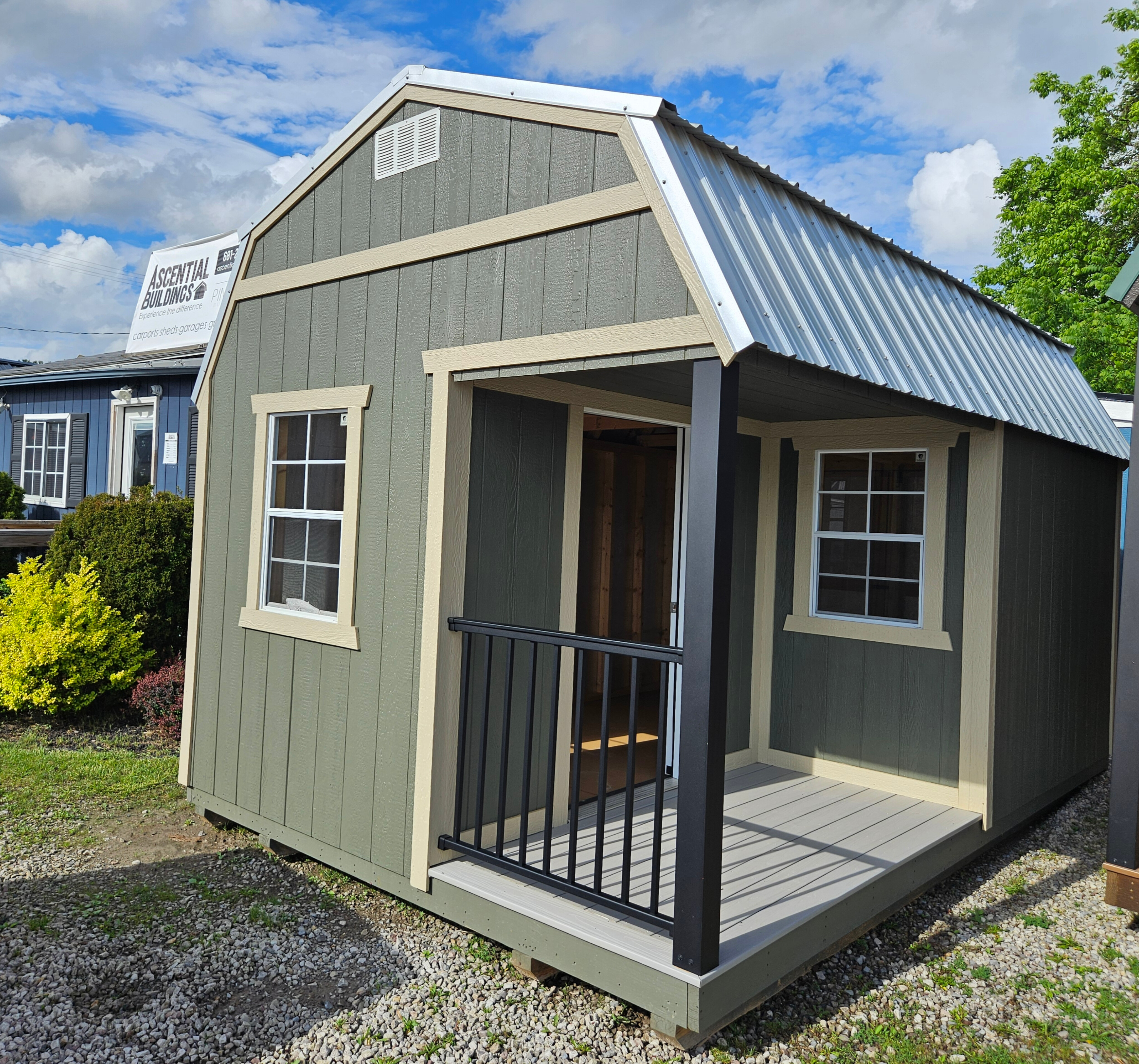 Image of 10 x 16 Lofted Barn Side Porch (Low Wall)