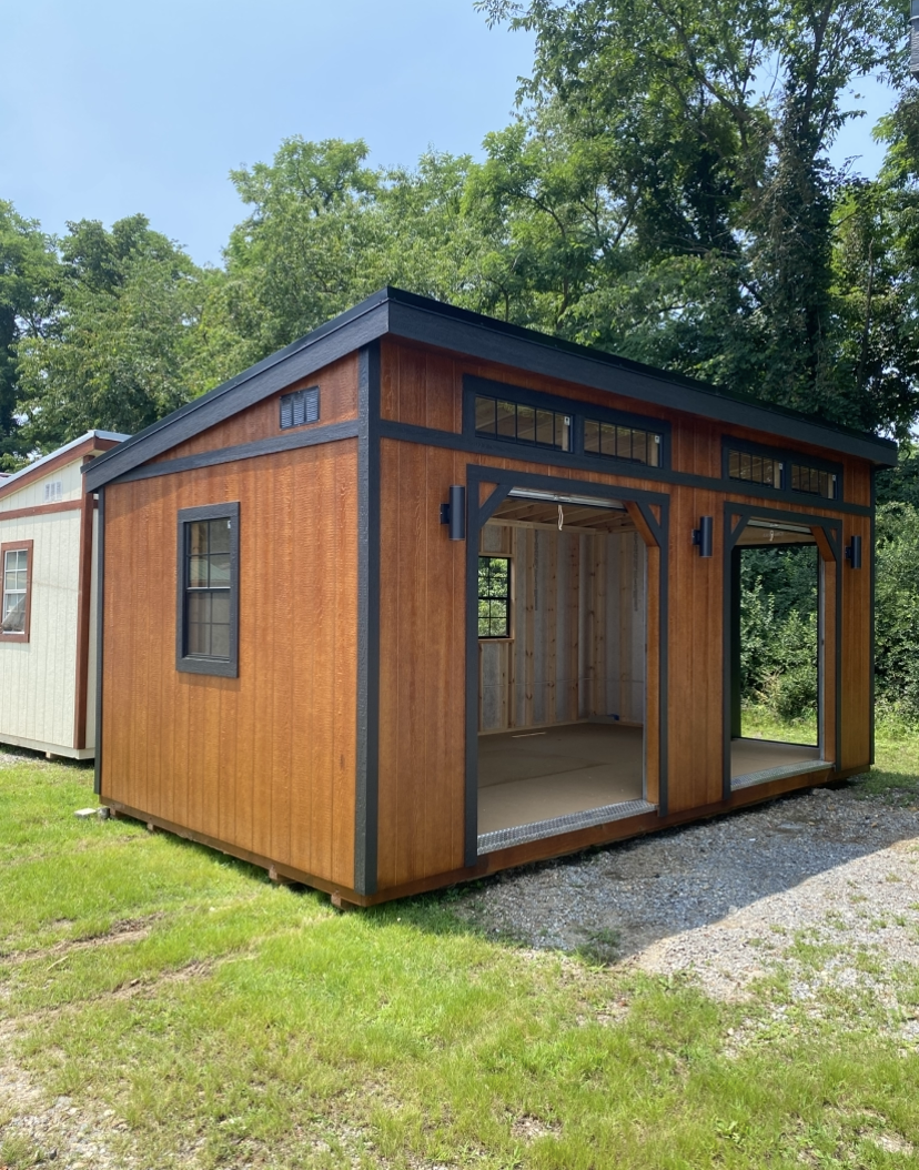 Image of 12 x 20 Single Slope Modern Shed Garage (High Wall)